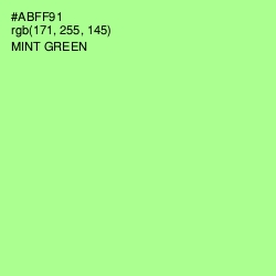 #ABFF91 - Mint Green Color Image